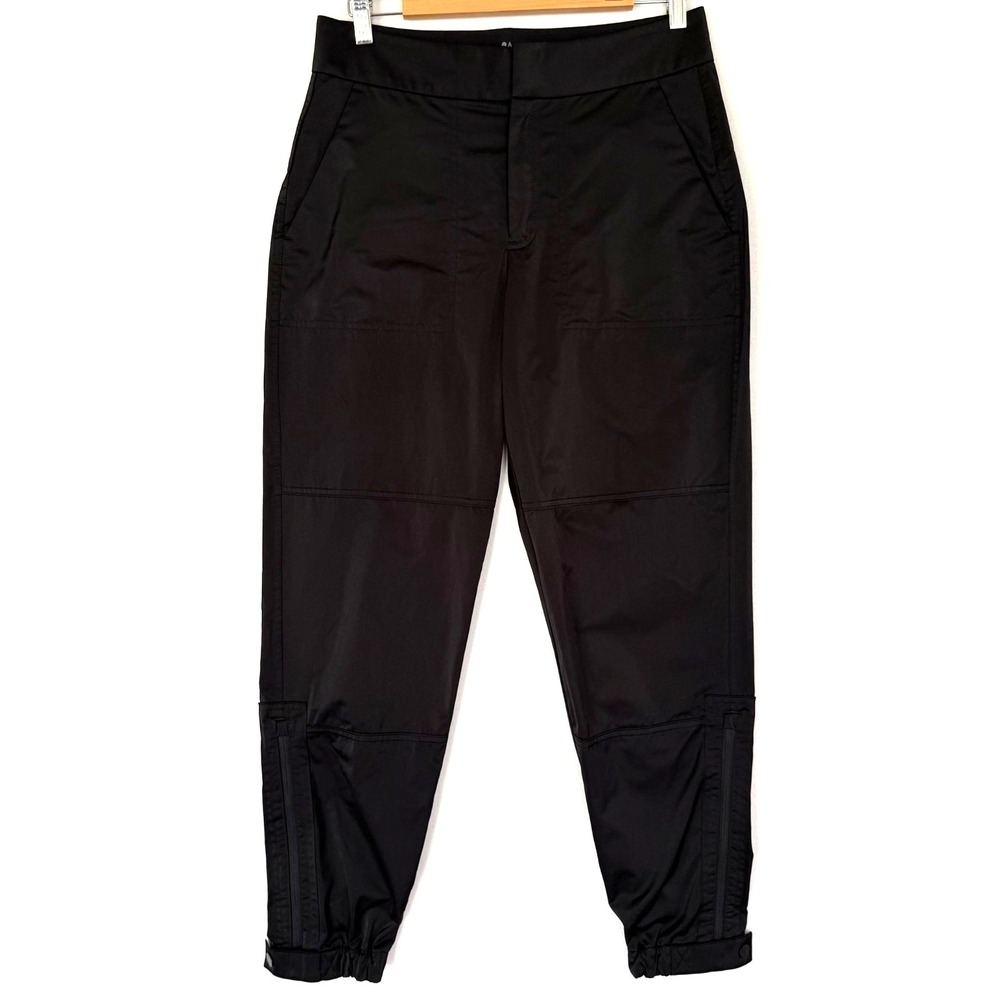 Athleta Radiant Jogger Pants Women's Black Ankle Zip Tapered Size 4‎ Activewear